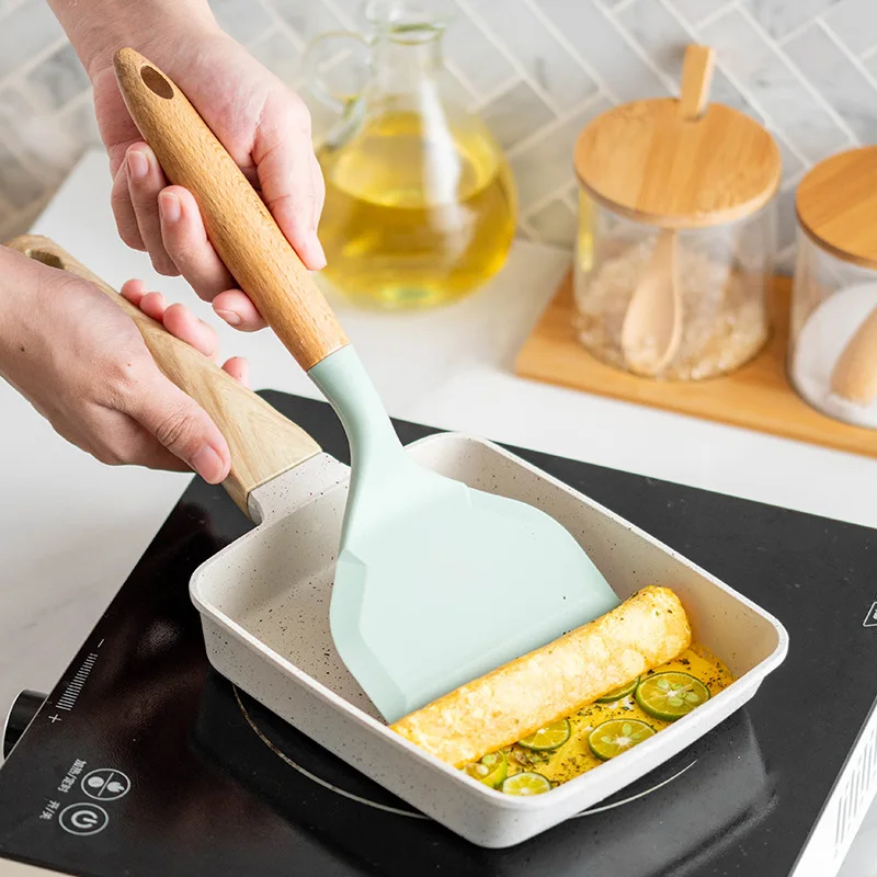 붙지 않는 실리콘 뒤집개 넓은 입 유지 버닝 오믈렛 팬 - Okonomiyaki Spatula 리뷰 및 가격